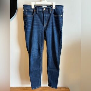 Madewell 9" High Rise Skinny Jeans 31 Blue Stretch Trendy Casual Ankle